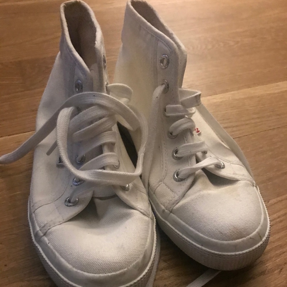 Superga Women's Classic White Mid-Rise Sneakers